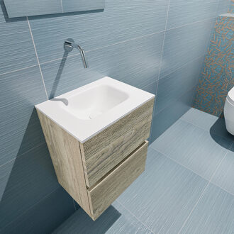 Mondiaz ADA 40cm toiletmeubel light brown grey. LEX wastafel talc midden zonder kraangat