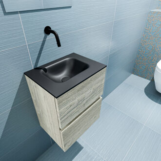 Mondiaz ADA 40cm toiletmeubel light brown grey. LEX wastafel urban midden zonder kraangat