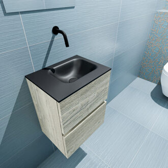 Mondiaz ADA 40cm toiletmeubel light brown grey. LEX wastafel urban rechts zonder kraangat