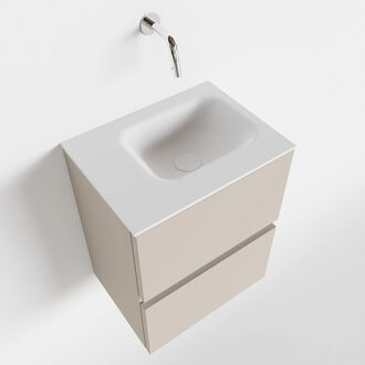 Mondiaz ADA 40cm toiletmeubel linen. LEX wastafel talc links zonder kraangat