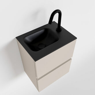 Mondiaz ADA 40cm toiletmeubel linen. LEX wastafel urban rechts 1 kraangat