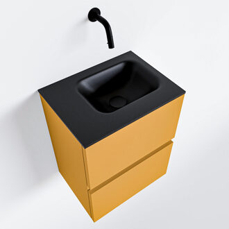 Mondiaz ADA 40cm toiletmeubel ocher. LEX wastafel urban links zonder kraangat