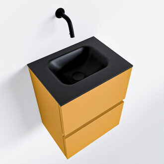 Mondiaz ADA 40cm toiletmeubel ocher. LEX wastafel urban midden zonder kraangat