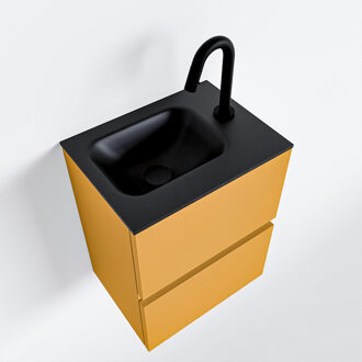 Mondiaz ADA 40cm toiletmeubel ocher. LEX wastafel urban rechts 1 kraangat