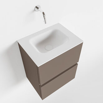 Mondiaz ADA 40cm toiletmeubel smoke. LEX wastafel talc midden zonder kraangat