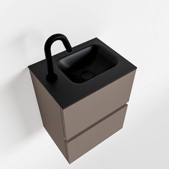 Mondiaz ADA 40cm toiletmeubel smoke. LEX wastafel urban links 1 kraangat