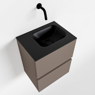 Mondiaz ADA 40cm toiletmeubel smoke. LEX wastafel urban links zonder kraangat