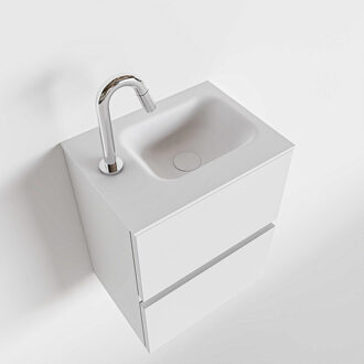 Mondiaz ADA 40cm toiletmeubel talc. LEX wastafel talc links 1 kraangat