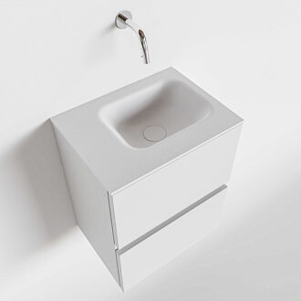 Mondiaz ADA 40cm toiletmeubel talc. LEX wastafel talc links zonder kraangat