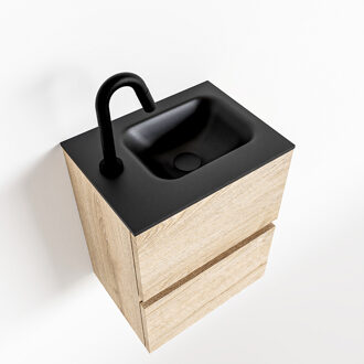 Mondiaz ADA 40cm toiletmeubel washed oak. LEX wastafel urban links 1 kraangat