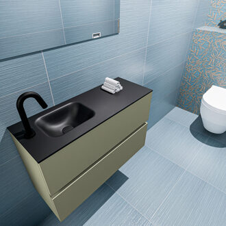 Mondiaz ADA 80cm toiletmeubel army. LEX wastafel urban links 1 kraangat