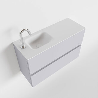 Mondiaz ADA 80cm toiletmeubel cale. LEX wastafel talc links 1 kraangat
