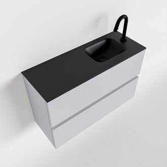 Mondiaz ADA 80cm toiletmeubel cale. LEX wastafel urban rechts 1 kraangat