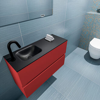 Mondiaz ADA 80cm toiletmeubel fire. LEX wastafel urban links 1 kraangat