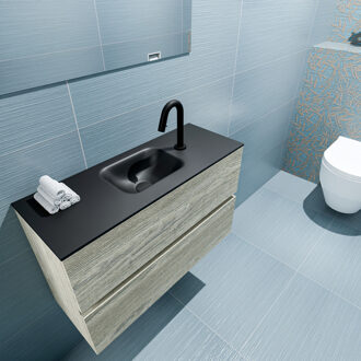 Mondiaz ADA 80cm toiletmeubel light brown grey. LEX wastafel urban midden 1 kraangat