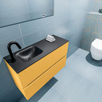 Mondiaz ADA 80cm toiletmeubel ocher. LEX wastafel urban links 1 kraangat