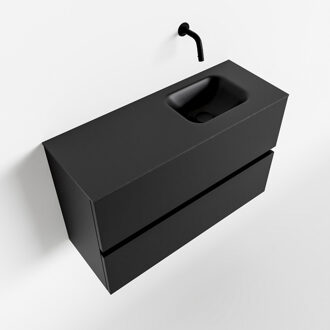 Mondiaz ADA 80cm toiletmeubel urban. LEX wastafel urban rechts zonder kraangat