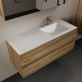 Mondiaz AIVY 120cm badmeubel Chai, wastafel Talc solid surface rechts 1 kraangat met spiegelkast (AI-351641TALC-SI - AI-M120CHRE - AI-C120CHMI)