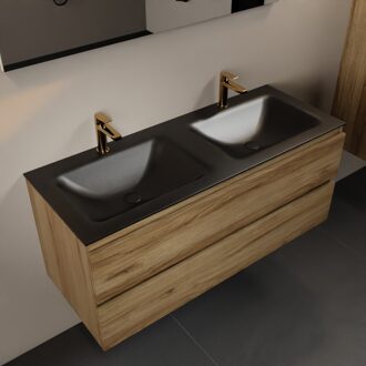 Mondiaz AIVY 120cm badmeubel Chai, wastafel Urban solid surface dubbel 2 kraangaten (AI-351651URBAN-SI - AI-M120CHDU)