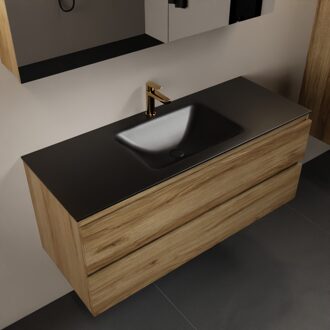 Mondiaz AIVY 120cm badmeubel Chai, wastafel Urban solid surface midden 1 kraangat met spiegelkast (AI-351621URBAN-SI - AI-M120CHMI - AI-C120CHMI)