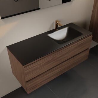 Mondiaz AIVY 120cm badmeubel Mocha, wastafel Urban solid surface rechts 1 kraangat (AI-351641URBAN-SI - AI-M120MORE)