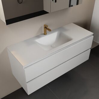 Mondiaz AIVY 120cm badmeubel Talc, wastafel Talc solid surface midden 1 kraangat met spiegelkast (AI-351621TALC-SI - AI-M120TAMI - AI-C120TAMI)