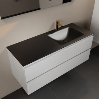 Mondiaz AIVY 120cm badmeubel Talc, wastafel Urban solid surface rechts 1 kraangat (AI-351641URBAN-SI - AI-M120TARE)