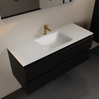 Mondiaz AIVY 120cm badmeubel Urban, wastafel Talc solid surface midden 1 kraangat (AI-351621TALC-SI - AI-M120URMI)