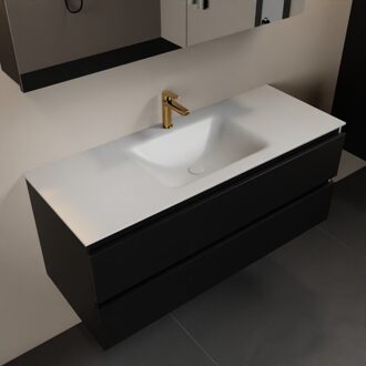 Mondiaz AIVY 120cm badmeubel Urban, wastafel Talc solid surface midden 1 kraangat met spiegelkast (AI-351621TALC-SI - AI-M120URMI - AI-C120URMI)