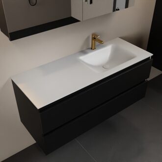 Mondiaz AIVY 120cm badmeubel Urban, wastafel Talc solid surface rechts 1 kraangat met spiegelkast (AI-351641TALC-SI - AI-M120URRE - AI-C120URMI)