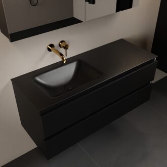 Mondiaz AIVY 120cm badmeubel Urban, wastafel Urban solid surface links zonder kraangat met spiegelkast (AI-351631URBAN-NO - AI-M120URLI - AI-C120URMI)