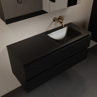 Mondiaz AIVY 120cm badmeubel Urban, wastafel Urban solid surface rechts zonder kraangat met spiegelkast (AI-351641URBAN-NO - AI-M120URRE - AI-C120URMI)