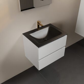 Mondiaz AIVY 60cm badmeubel Talc, wastafel Urban solid surface midden 1 kraangat (AI-351111URBAN-SI - AI-M60TAMI)