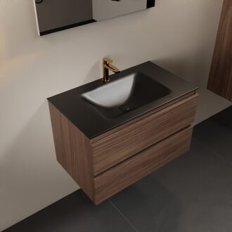 Mondiaz AIVY 80cm badmeubel Mocha, wastafel Urban solid surface midden 1 kraangat (AI-351171URBAN-SI - AI-M80MOMI)