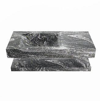 Mondiaz ALAN-DLUX 100cm planchet Lava. Vrijhangende wastafel CLOUD links zonder kraangat, kleur Lava.