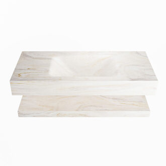 Mondiaz ALAN-DLUX 100cm planchet Ostra. Vrijhangende wastafel CLOUD midden 1 kraangat, kleur Ostra.