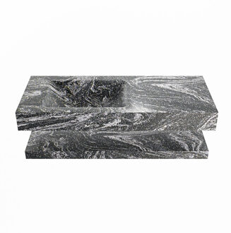 Mondiaz ALAN-DLUX 110cm planchet Lava. Vrijhangende wastafel CLOUD links zonder kraangat, kleur Lava.