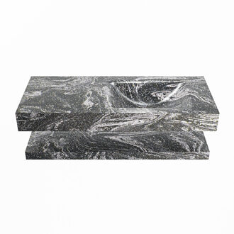 Mondiaz ALAN-DLUX 110cm planchet Lava. Vrijhangende wastafel CLOUD rechts zonder kraangat, kleur Lava.