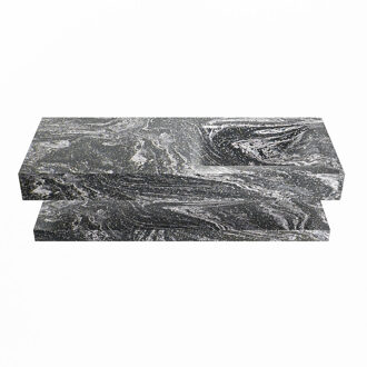 Mondiaz ALAN-DLUX 120cm planchet Lava. Vrijhangende wastafel CLOUD rechts 1 kraangat, kleur Lava. Frappe