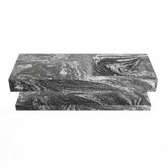 Mondiaz ALAN-DLUX 120cm planchet Lava. Vrijhangende wastafel CLOUD rechts zonder kraangat, kleur Lava. Frappe