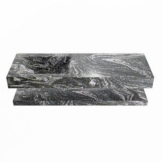 Mondiaz ALAN-DLUX 130cm planchet Lava. Vrijhangende wastafel CLOUD links zonder kraangat, kleur Lava. Frappe