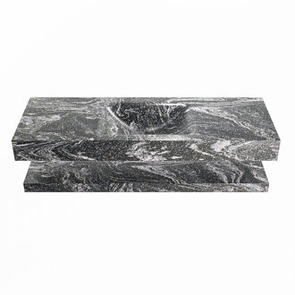 Mondiaz ALAN-DLUX 130cm planchet Lava. Vrijhangende wastafel CLOUD midden 1 kraangat, kleur Lava. Frappe