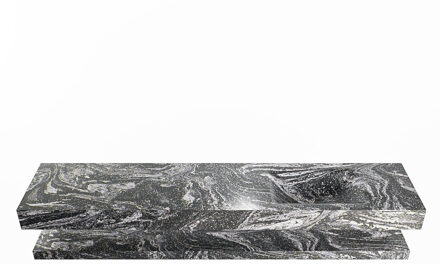 Mondiaz ALAN-DLUX 200cm planchet Lava. Vrijhangende wastafel CLOUD rechts 1 kraangat, kleur Lava. Frappe