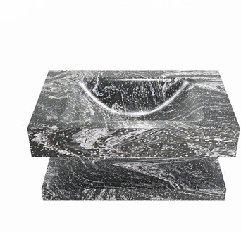 Mondiaz ALAN-DLUX 70cm planchet Lava. Vrijhangende wastafel CLOUD midden zonder kraangat, kleur Lava.