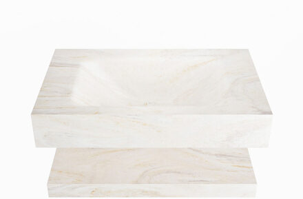 Mondiaz ALAN-DLUX 70cm planchet Ostra. Vrijhangende wastafel CLOUD midden 1 kraangat, kleur Ostra.