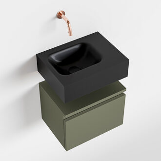 Mondiaz ANDOR 40cm toiletmeubel army. LEX 40cm wastafel urban links geen kraangat