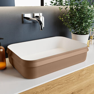 Mondiaz ARVO Waskom solid surface 55cm kleur Rust / Talc