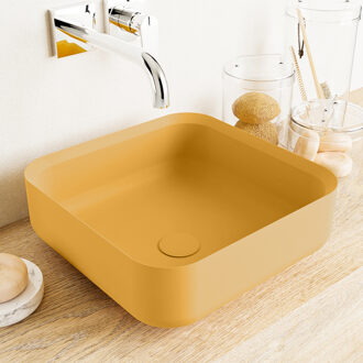 Mondiaz BINX Waskom solid surface 36cm kleur Ocher / Ocher