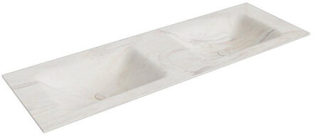 Mondiaz CLOUD Inbouw Wastafel - 141x1.2x46cm - dubbel - zonder kraangat - solid surface - Ostra XM352031Ostra