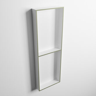 Mondiaz EASY Nis 149,5x29,5cm in solid surface kleur Army | Talc. 2 vakken geschikt voor in- of opbouw